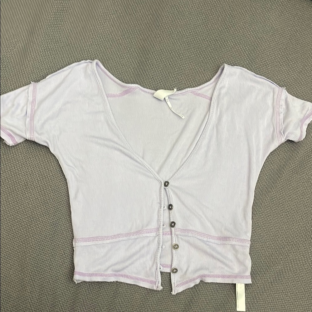 Urban Outfitters White Short Sleeve Crop Top